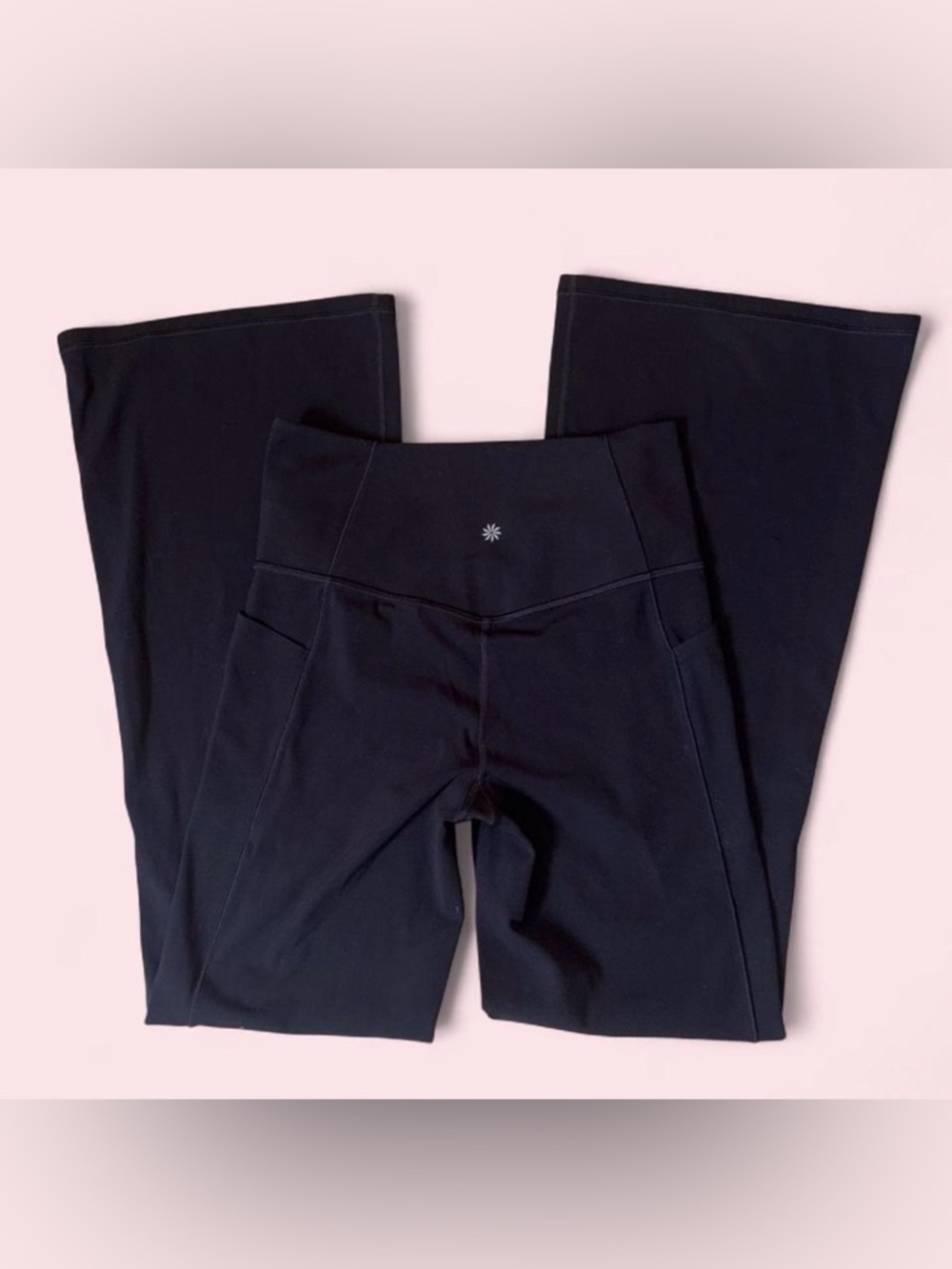 Athleta BRAND NEW, without tags.Black High-Waist Flare Leggings with Subtle Logo
